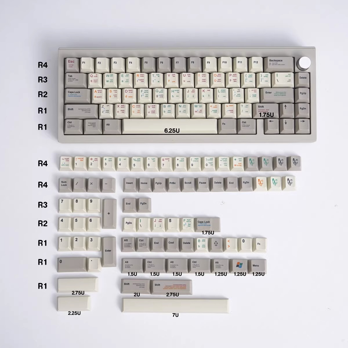 Programmer Retro 104+39 PBT Dye-subbed Keycap Set Cherry Profile Compatible with ANSI Mechanical Gaming Keyboard